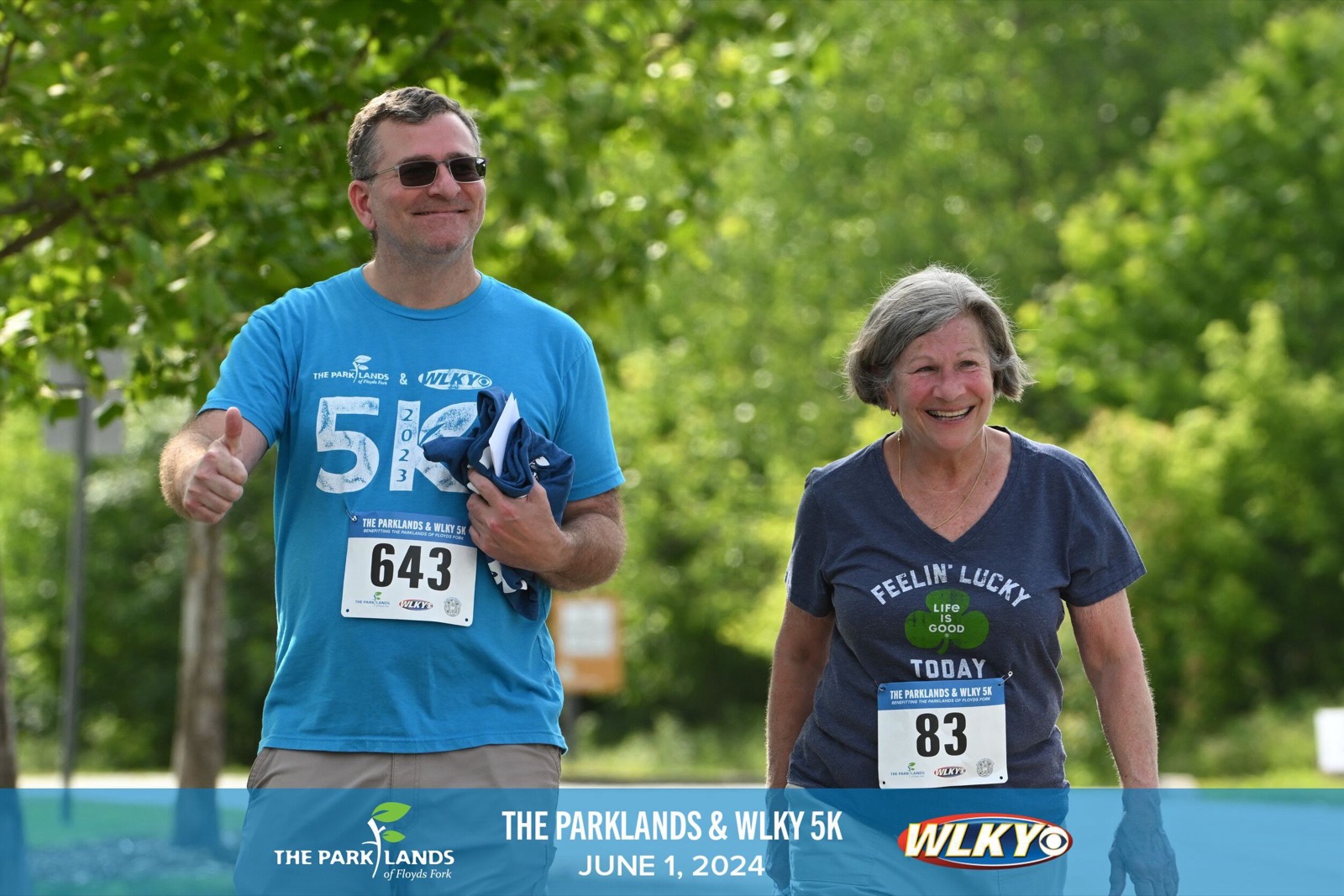 Ted walking with his mom Mimi at the Parklands 5K, June 2024